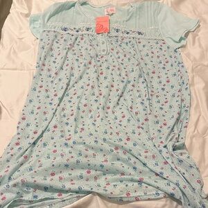 Women's Floral Nightgown in Light Blue